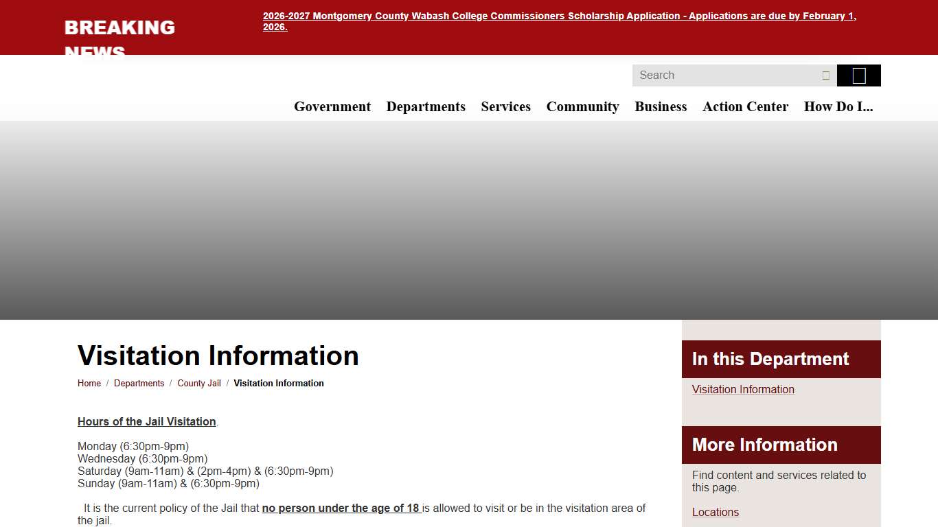 Visitation Information / Montgomery County, IN